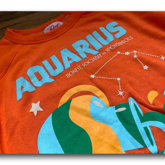 Anthropologie Midnight Rider Zodiac Sweatshirt Aquarius ♒️ Size-S NWOT - Picture 4 of 13